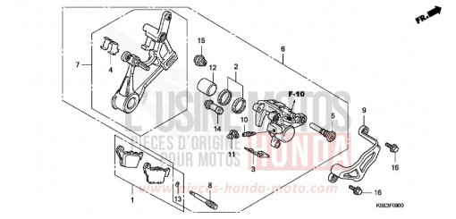 ETRIER DE FREIN ARRIERE CRF150R9 de 2009